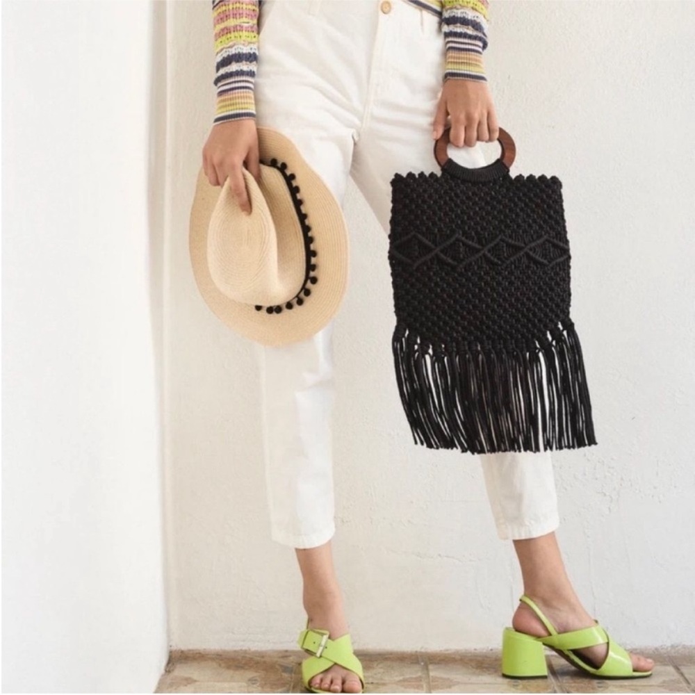 DANIELLE NICOLE Macramé Tote Bag